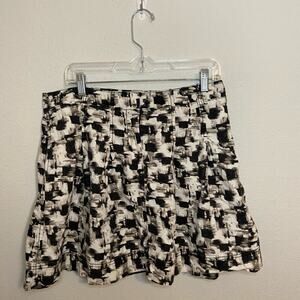 Ann Taylor Loft Beige Printed Brunch A-Line Skirt